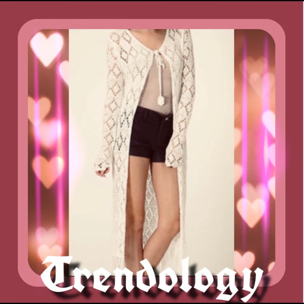 Trendology Crochet Fringed Edge Cardigan